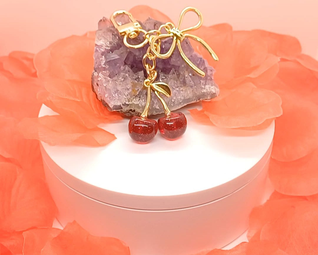 1pc Unisex Red Cherry Shape Keychain